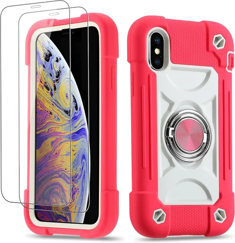 Miniatura 21 de Funda para iPhone Se3/iPhone Se2, iPhone 6/6S, iPhone 7/iPhone 8 de 4.7 pulgadas con soporte de anillo, con 2 protectores de pantalla resistentes