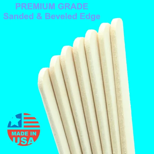 Miniatura 2 de Food Grade Popsicle Sticks Bulk Pack 100, 250, 500, 1000 Count by American Ice Pops Wood Ice Cream Sticks for Treats Small Wooden Sticks Natural