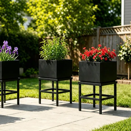 Miniatura 3 de Soporte para plantas para interiores y exteriores, soporte de metal para plantas de 13 pulgadas, soportes de pedestal de hierro forjado resistentes