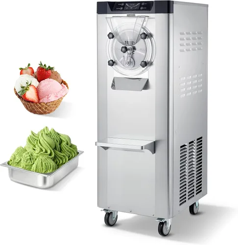 Miniatura 11 de VEVOR Máquina comercial de helado duro, 500 W, 1.32 galones/hora, heladera de gelato duro con cilindro de acero inoxidable 304 de 2.8 L, panel LED