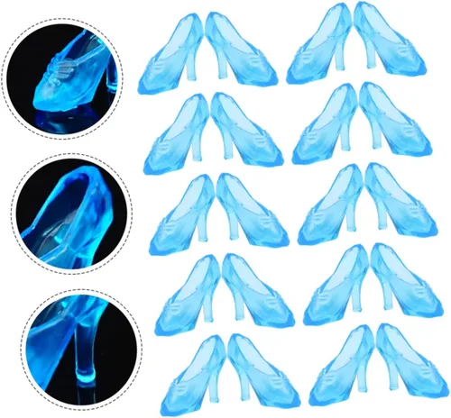 Miniatura 5 de 30 pares de mini sandalias de cristal para mujer, tacones para decoración de mesa de boda, tacones altos transparentes para mujer, mini zapatos