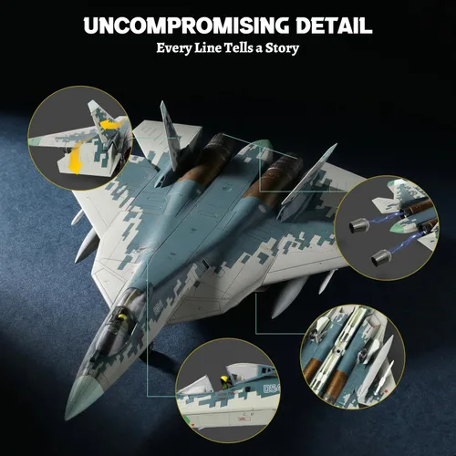 Miniatura 3 de NUOTIE Sukhoi SU-57 Felon 1/72 Kit de modelo de avión de metal fundido a troquel de aleación de caza ruso de quinta generación, avión militar