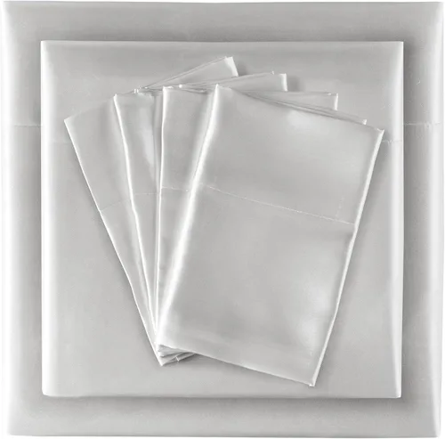 Miniatura 286 de Madison Park Essentials - Juego de sábanas de satén de lujo y sedoso con brillo natural, bolsillo elástico de 14 pulgadas para colchones de hasta 16