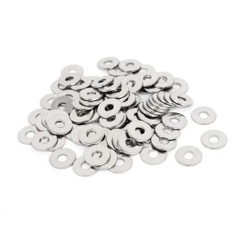 Miniatura 11 de uxcell Arandela plana redonda de acero inoxidable M3x6mmx0.0.197 in para tornillo de perno 100Pcs
