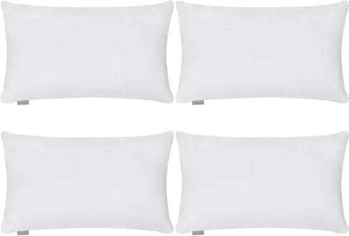 Miniatura 58 de Thmyo - Paquete de 4 fundas de almohada decorativas de 100 % algodón para lumbar, cómodas, sólidas, para Navidad/Halloween, fundas de cojín Blanco