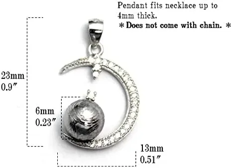 Miniatura 5 de COSUMOSU - Colgante de plata de ley 925 con circonita de luna creciente
