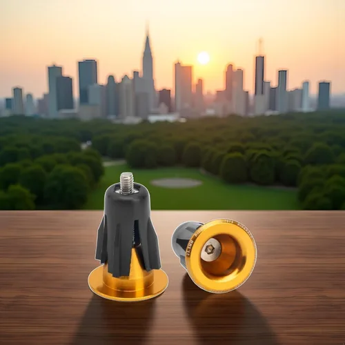 Miniatura 2 de BWESOO 1 par de tapones dorados para manillar de bicicleta, tapones de extremo de barra de bicicleta, enchufe de barra de mango, para tapa