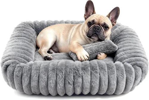 Miniatura 7 de Cama para perros pequeños y medianos, lavable y autocalentable, para gatos de interior, cama mullida de piel de conejo para mascotas para cachorros