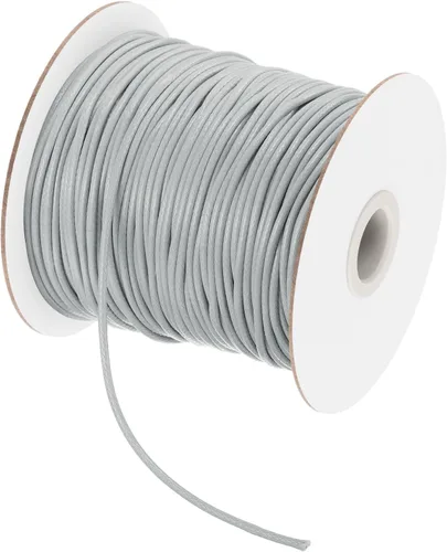Miniatura 125 de MECCANIXITY Cordón encerado de poliéster encerado de 0.020 in, cuerda de cera de 175 yardas para hacer pulseras, collares, cuentas, joyería y Negro