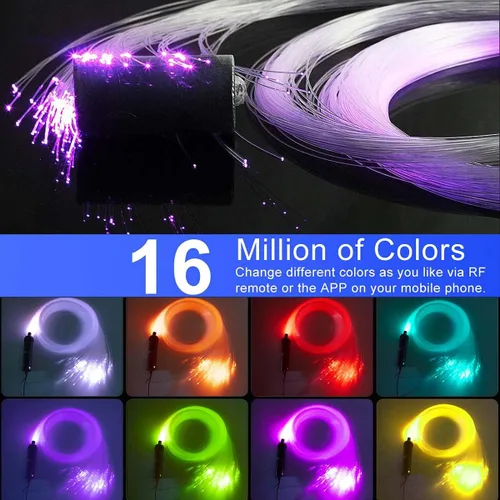 Miniatura 3 de AZIMOM Uso del automóvil 6W RGBW 550pcs 0.03in 13.1ft Luces de fibra óptica Starlight Kit de luz de techo Kit de luz de techo Resplandor final Cable