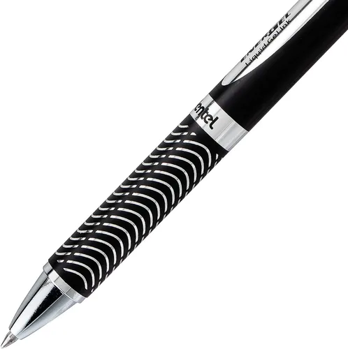 Miniatura 6 de Pentel Energel 0.7mm Alloy RT Bolígrafos retráctiles de gel con tinta - Paquete de 3 - Barriles metálicos de color negro, plateado y aguamarina