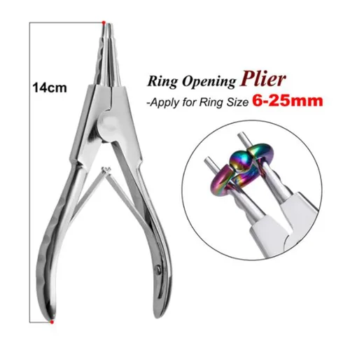 Miniatura 2 de DJCIW Alicates de gran resistencia para abrir anillos de calibre grande, herramienta versátil para perforación de joyas, cuentas cautivas, segmento