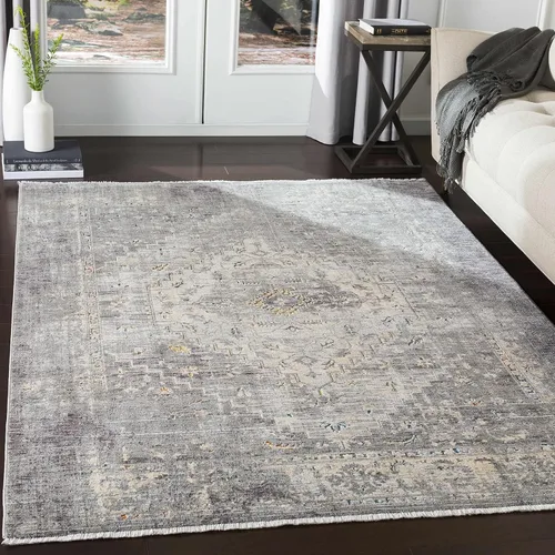 Miniatura 7 de Hauteloom Bolivar - Alfombra tradicional para sala de estar, dormitorio, color salvia polvorienta, gris, carbón, 5 x 8 pies 2 pulgadas