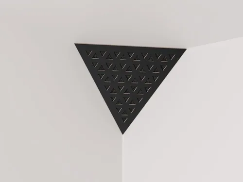 Miniatura 35 de (2 Pack) — Espuma acústica para absorción de sonido y difusión en esquinas de techo, trampa de bajos «Triángulo» con placa HDF laminada perforada