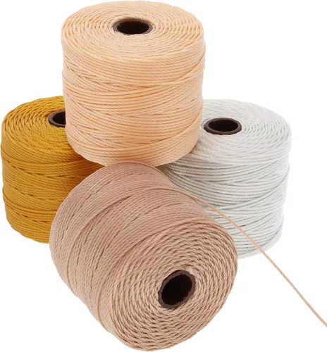 Miniatura 18 de The Beadsmith S-Lon Cordón para Cuentas – Cordón de Nylon Torcido de 0.5 mm para Ensartar, Paquete de 4, Mezcla de Neutrales Fríos, TEX210, 77