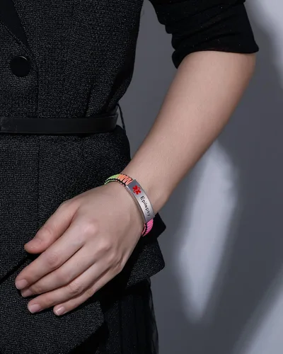 Miniatura 2 de JF.JEWELRY Pulsera de alerta médica para mujeres T1D T2D Pulsera de identificación de alerta médica para diabetes y epilepsia para niñas y niños