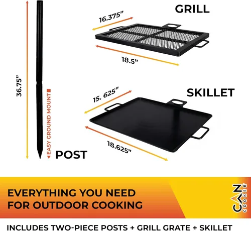 Miniatura 3 de GameMaker Parrilla de Cocina de Fuego Abierto – Parrilla de Fogata Portátil para Cocina de Llama Abierta, Fogatas, Anillos de Fuego al Aire Libre