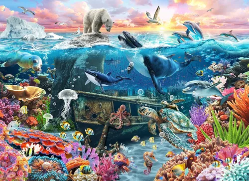 Miniatura 15 de Rompecabezas de Arte Visual 3D para Adultos 1000 Piezas, Paisaje de Planeta Alienígena en Cueva, Rompecabezas Familiares Desafiantes, Gran Idea