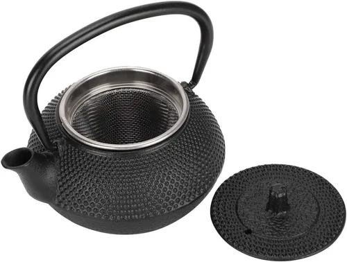 Tetera de hierro fundido 0.3L para uso doméstico con colador, caldera de té de estilo japonés para té de hojas sueltas, tetera pequeña para casa de