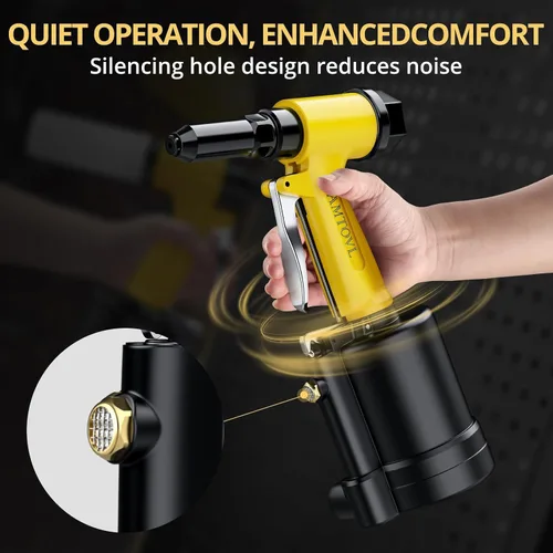 Miniatura 6 de AMTOVL Remachadora Neumática - Pistola de Remaches Neumática de Tracción 3917LBF, Remachadora de Aire de Servicio Pesado con Capacidad para 3/32