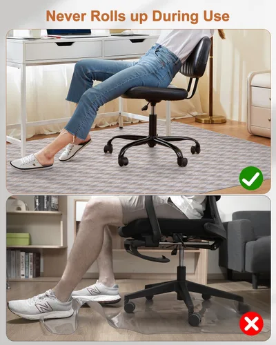 Miniatura 7 de Blvornl Tapete grande para silla de oficina para suelo de madera dura, tapete para silla con ruedas para madera dura, protector de suelo duro Gris