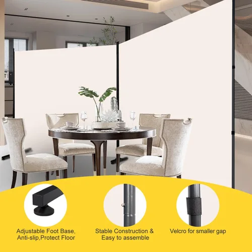 Miniatura 3 de Divisor de habitación, pantalla de privacidad de un solo panel de 6 pies, divisor de pared de tela ancha para interiores para separación