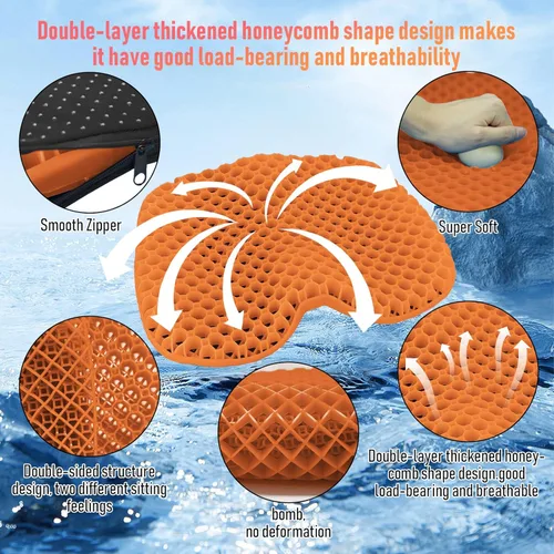 Miniatura 3 de Cojín de asiento de kayak, asiento de kayak de gel grueso antideslizante impermeable, almohadilla de goma portátil para remo de canoa para estadio