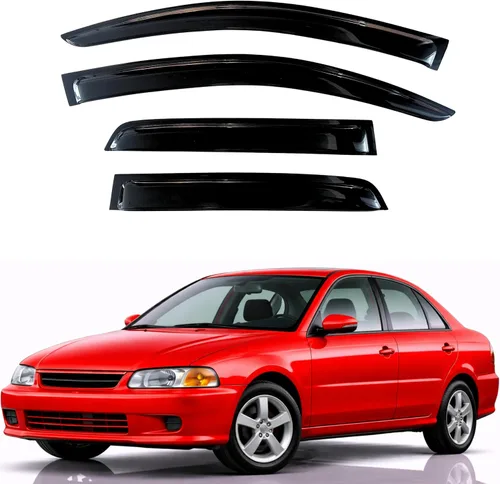 Miniatura 340 de KPY Visor de ventana compatible con Hyundai Tucson 2021-2025, 4 piezas de deflector de ventilación para ventana lateral, estilo Mugen, protector