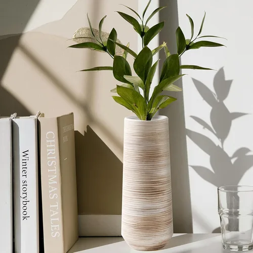 Miniatura 22 de ALMA Jarrón blanco alto para piso, jarrón extra grande de 18'' para ramo de flores secas de hierba de las pampas, jarrones grandes de cerámica