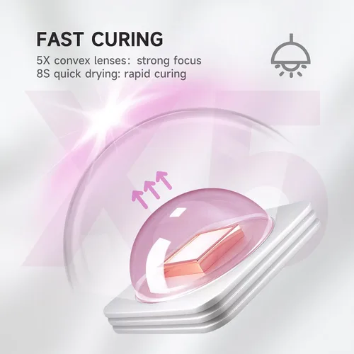 Miniatura 4 de Halmai Lámpara de uñas UV de mano para esmalte de gel, mini luz roja portátil con LED, secadora USB recargable inalámbrica, herramienta de salón