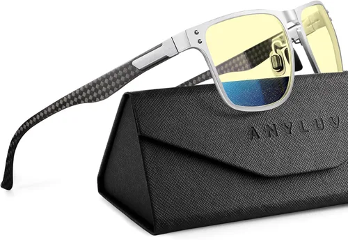Miniatura 22 de ANYLUV Blue Light Glasses Men, Carbon Fiber Working Blue Light Blocking Glasses Relieve Eyestrain for Men Women