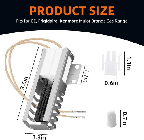 Miniatura 3 de Encendedor de horno WB13K21 para horno de gas GE, Frigidaire, Kenmore. Reemplaza WB13K0021, Norton 501A, WB13T10045, WB13K10026 Modelo universal.