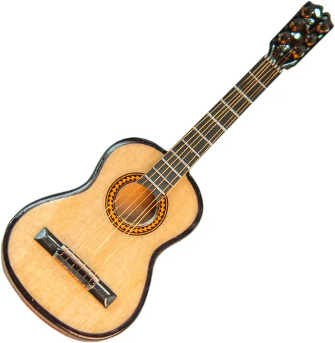 Miniatura 3 de Sky Mini guitarra acústica de 4 pulgadas con acabado natural, guitarra acústica en miniatura de 4 pulgadas con soporte de exhibición, gran regalo