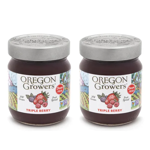 Oregon Growers Triple Berry Jam - Mermelada de mora, frambuesa y fresa, mermelada de bayas mixtas, gelatina de bayas mixtas, mejor mermelada,