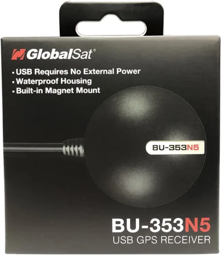 Miniatura 2 de GlobalSat BU-353N5 Receptor USB GNSS, negro, fabricado en Taiwán
