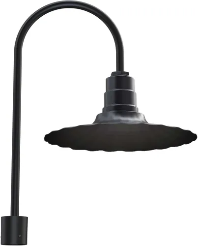 Miniatura 25 de Steel Lighting Co. Highland Park - Luz de granero Montada en la pared al aire libre Onda radial de 16 pulgadas Brazo recto de 11 pulgadas