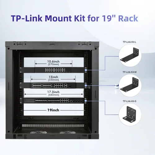 Miniatura 3 de Kit de oído para rack TP-Link de 19 pulgadas para interruptores de montaje en rack 1U Extensor de ancho de 17.3 a 19 pulgadas