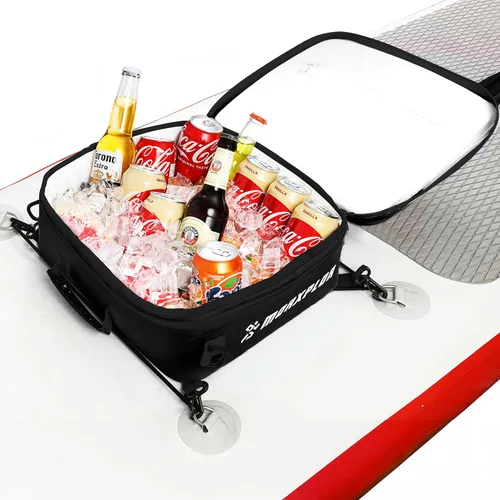 Miniatura 11 de MORXPLOR Bolsa térmica impermeable de PVC para paddleboard, 12 latas, enfriador aislado suave para paddleboard, camping, kayak Azul oscuro
