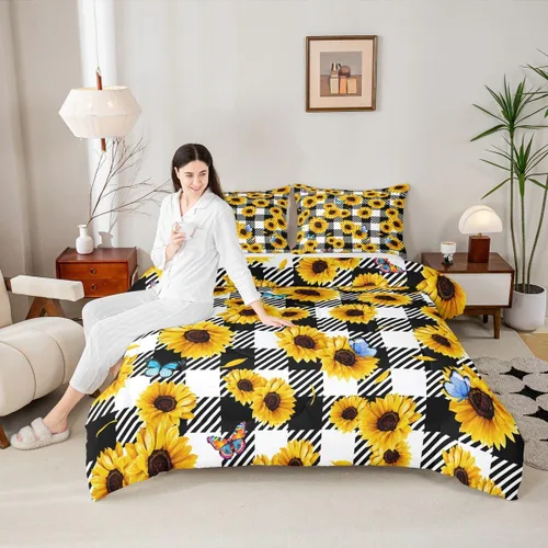Miniatura 12 de Erosebridal Juego de edredón de perezoso tamaño individual, bonito edredón de plumón de perezoso en árbol para niños y niñas, juego de ropa de cama