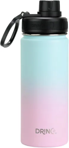 Miniatura 9 de Drinco - Botella de agua de acero inoxidable con boquilla, tapa aislada al vacío, botella de agua de doble pared, de boca ancha