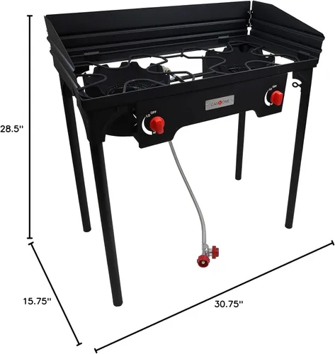 Miniatura 9 de Gas One Estufa de campamento de dos quemadores de propano con parabrisas de propano de alta presión para exteriores, regulador PSI ajustable