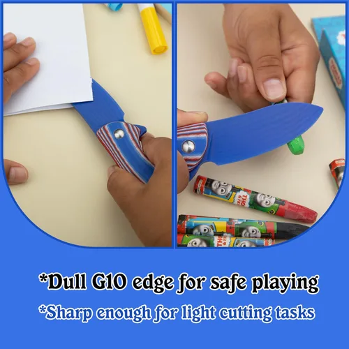 Miniatura 6 de Cuchillo de bolsillo JIN Starry, kit de fabricación de cuchillo plegable DIY, juguete seguro para jugar, cuchillos para niños, mango de hoja G10