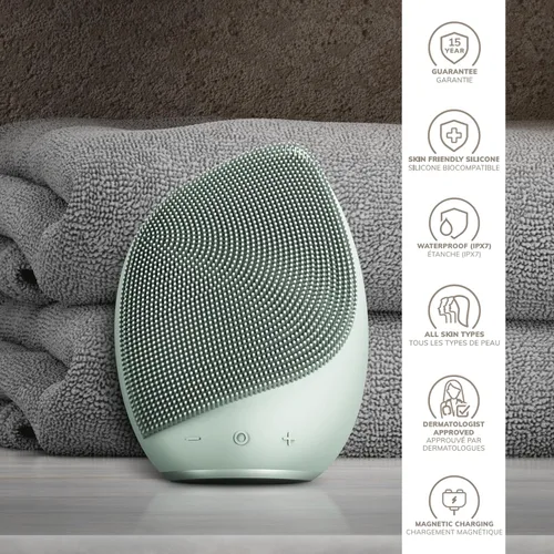 Miniatura 6 de GESKE SmartAppGuided™ Cepillo facial sónico 5 en 1 Cepillo de limpieza facial eléctrico vibratorio Cepillo de silicona suave Limpiador facial