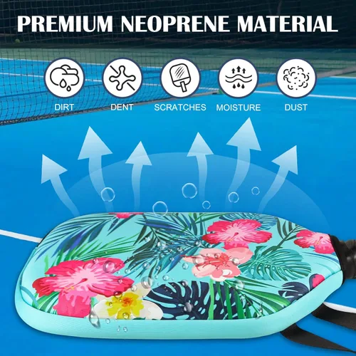 Miniatura 2 de Cubierta para Pala de Pickleball, Funda de Raqueta de Neopreno con Cremallera, 11.8" * 9.05" Cubierta de Protección para Pala de Pickleball Suave
