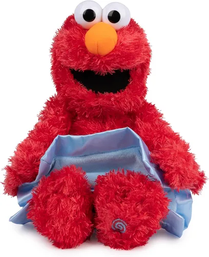 GUND Sesame Street - Peluche animado oficial de Peek-a-Boo Elmo de Muppet de Plaza Sésamo, juguete sensorial de felpa prémium para edades de 18 Azul
