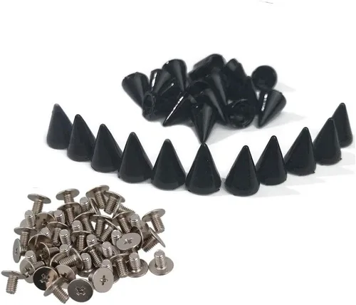 Gdeal - Juego de 100 tachuelas y clavos de cono de bala coloridos, remaches metálicos de 0.276 x 0.394 in (negro)