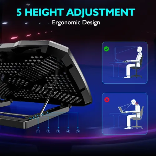 Miniatura 2 de AIMIUZI Almohadilla de Enfriamiento para Laptop Soporte Enfriador para Laptop, Almohadilla de Enfriamiento con Ventilador para Laptop para Laptops