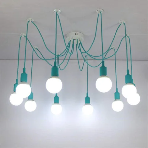 Miniatura 9 de Luces colgantes de 10 vías para bricolaje, lámpara colgante de techo ajustable de altura Candelabro de araña de 10 brazos Lámpara colgante