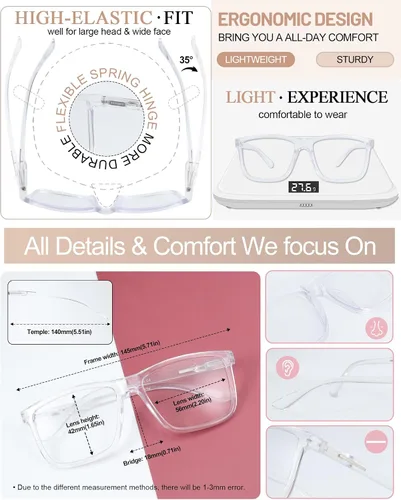 Miniatura 5 de MARE AZZURO Lentes de lectura con bloqueo de luz azul para hombres y lectores de computadora 1.0 1.25 1.5 1.75 2.0 2.25 2.5 2.75 3.0 3.5 4.0 5.0 6.0
