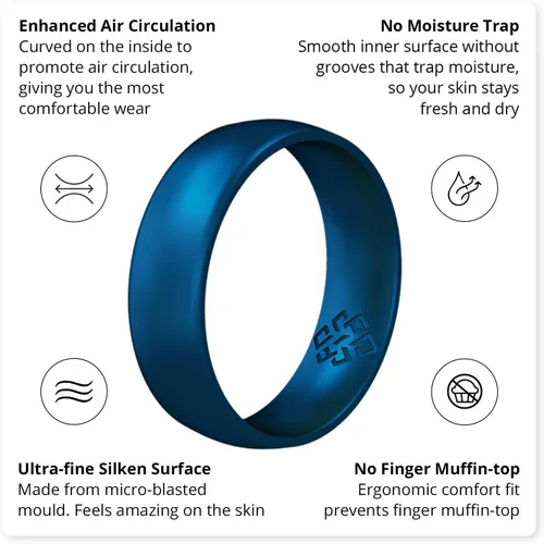 Miniatura 3 de Knot Theory Anillos de boda de silicona transpirable para hombres y mujeres Anillos de boda de goma de goma para él y ella Regalo de aniversario